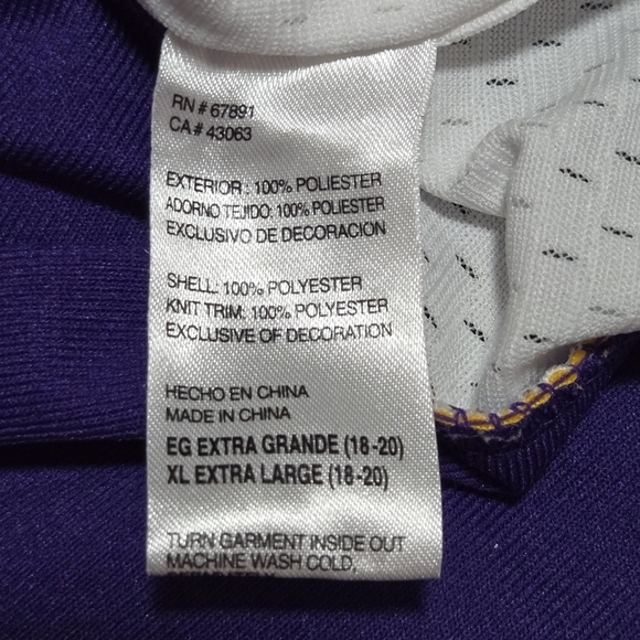 Nike On Field 2012 Adrian Peterson Purple Minnesota Vikings Jersey Youth XL - Picture 6 of 8